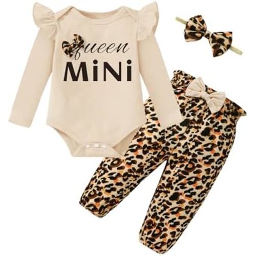 Baby Girl Clothes Newborn Infant Cotton Ruffle Romper+ Floral Pants + Headband Sets Fall Winter Outfits