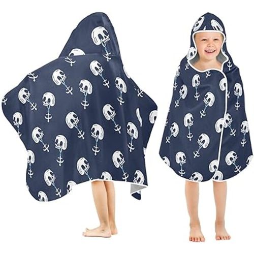Kids Hooded Bath Towel-Soft Thick Hooded Beach Towel for Child Gothic Skeleton Absorbent Cute Toddler Bath & Swim Towel,for Boys & Girls