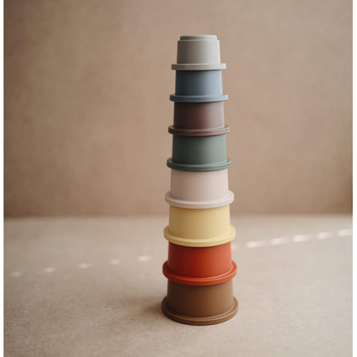mushie Stacking Cups Toy | Made in Denmark (Retro)