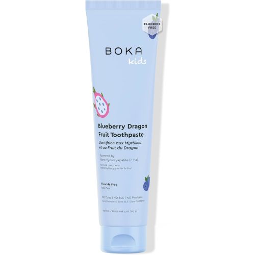Boka Fluoride Free Toothpaste Nano Hydroxyapatite Toothpaste - Blueberry Dragon Fruit Flavor, 4 oz 1Pk US Manufactured