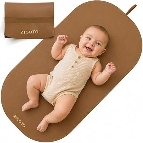 Beautiful Baby Diaper Changing Mat Made of Vegan Leather - Soft and Easy to Wipe Changing Pad for Travel or at Home Use - Lightweight and Foldable Mat that Perfectly Fits Into Any Diaper Bag