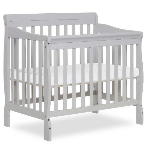 Dream On Me Aden 4-in-1 Convertible Mini Crib In Mystic Grey, Greenguard Gold Certified