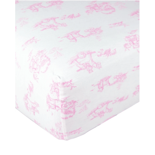 Crib Sheet, Pink Toile