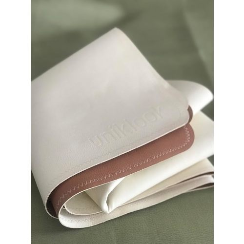 Uniklook Vegan Leather Reversible Multipurpose Paly mat Kids Infant Picnic Blanket - Waterproof Baby Splat mat for High Chair Sand Proof Beach Blanket Indoor Outdoor (Blanc, Terra)
