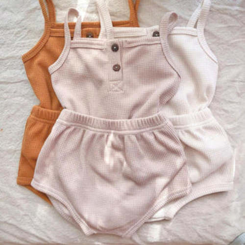 Waffle Cami With Shorts – Teeny Mini Me