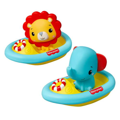 Fisher-Price 4-Piece Bath Boat Toy Set, Toy Boats with Animal Water Toys, Bath Toys for Toddlers 1-3