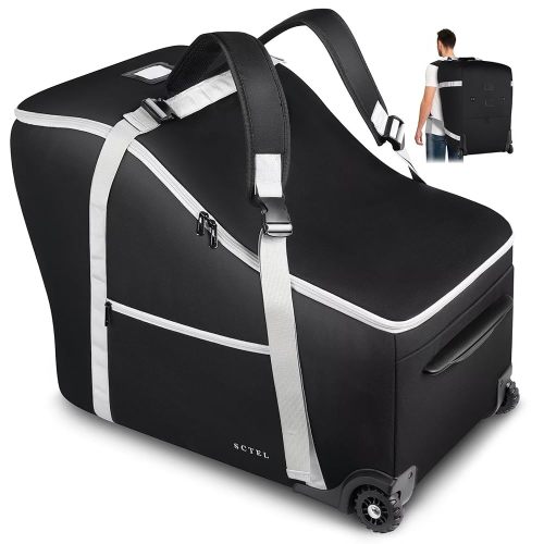Infant Car Seat Travel Bag Backpack for Airplane, Fits Doona Car Seat Stroller and Base, Padded Carseat Cover for Air Travel, Nuna Pipa Car Seat Travel Bag with Wheels
