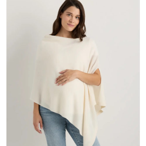 Mongolian Cashmere Nursing Shawl in Ivory