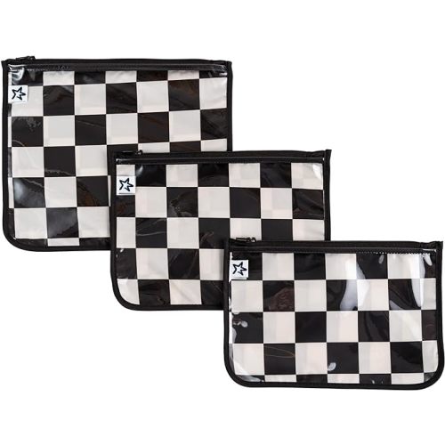 Tiny Twinkle Diaper Bag Organizing Pouches|3 Pack Mess-Proof Clear Front Travel Organizer Bags&TSA Approved Toiletry Bag Set for Baby and Mom Essentials