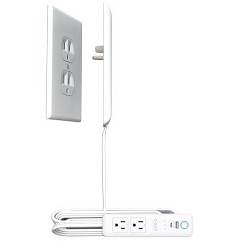 Smart Sleek Socket: Universal Outlet Concealer with Wi-Fi Smart Power Strip