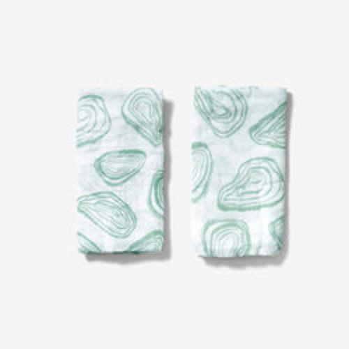 Burp Cloth Set - Oyster in Agave | Lewis