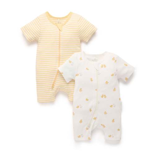 Little Ducky 2 Pack Short Zip Growsuit