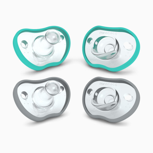 Nanobebe Flexy Pacifier (4 Pack) - Teal/Grey, 0-3 Months, 4