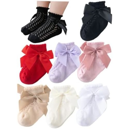 Baby Girl Socks Infant Toddler Elastic Mesh Socks with Bow