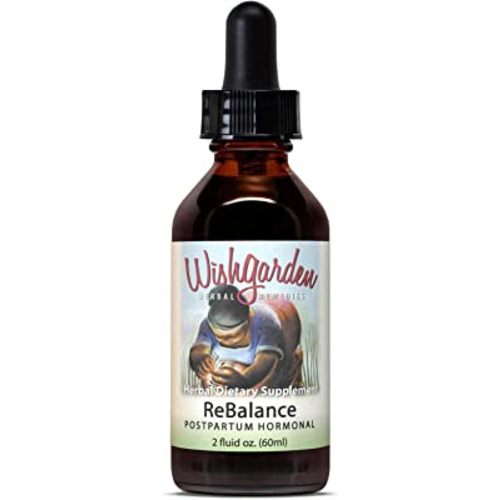 WishGarden Herbs ReBalance Postpartum Hormonal - All-Natural Herbal Supplement with Vitex Berry & Motherwort Supports Healthy Postpartum Hormone Levels and Postnatal Hormone Balance, 2oz