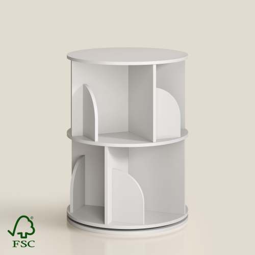 YOWOS Circinus Core 360° Rotating Storage Rack Wood White 2 Tiers
