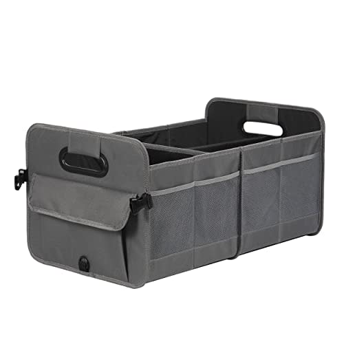 AOKJOY Car Trunk Organizer Car Storage Organizer Collapsible Multi Compartment Car Organizer Adjustable Straps Car Organizer for SUV(Gray)