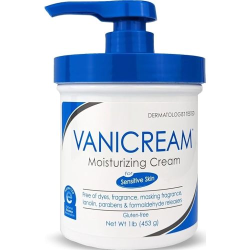 Vanicream Moisturizing Cream with Pump Dispenser, 16 Oz, Formulated without Common Irritants for Sensitive Skin, Body & Face Moisturizer, Restores Moisture & Soothes Irritated, Itchy Areas