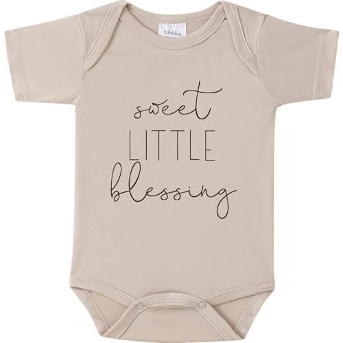 BIBIBLISSBABY Sweet Little Blessing Baby Onesie,Gender Neutral Pregnancy Announcement Outfit for Newborn