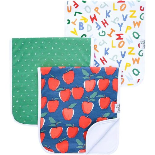 Copper Pearl Baby Burp Cloth Large 21''x10'' Size Premium Absorbent Triple Layer 3-Pack Gift Set Teacher