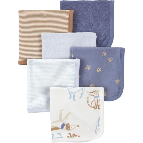 Carter's 6-Pack Washcloths (Blue/Ivory)