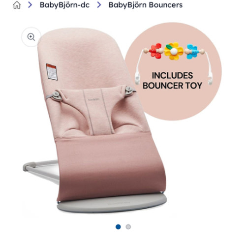 Secondhand Baby Bjorn bouncer + toy bar