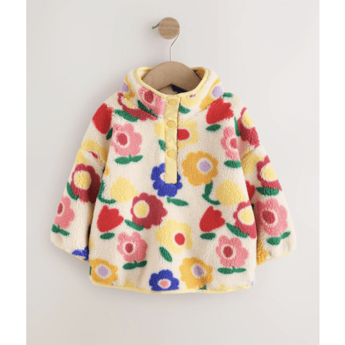 Yellow Flower Half Zip Fleece