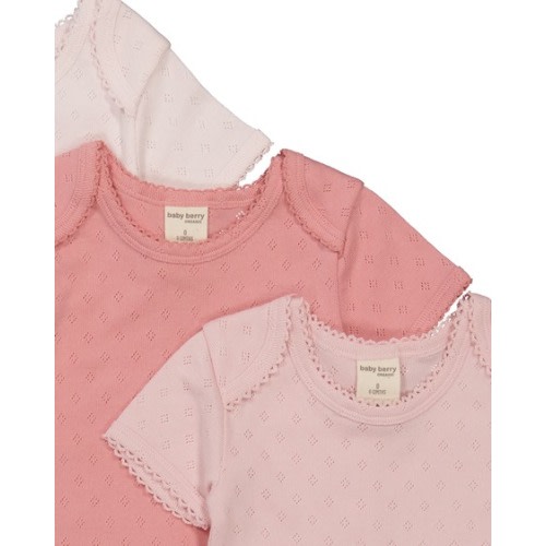 Multi Colour Baby 3 Pack Short Sleeve Organic Cotton Bodysuit | Best&Less™ Online
