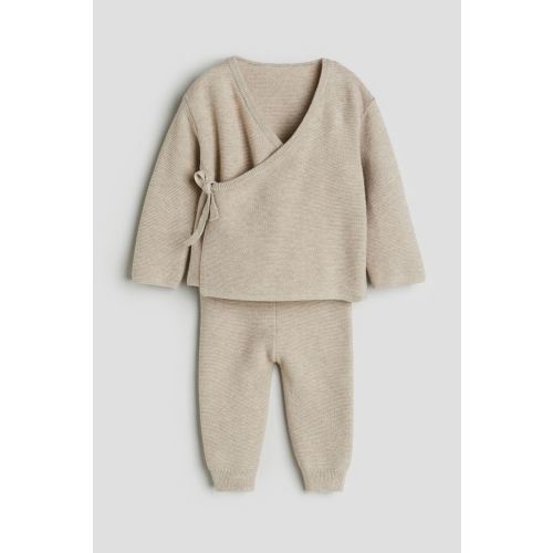 2-piece Purl-knit Cotton Set
