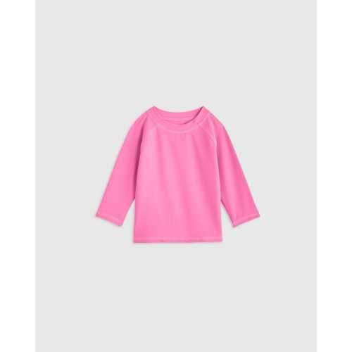 Long Sleeve Raglan Rash Guard - Baby in Watermelon Pink