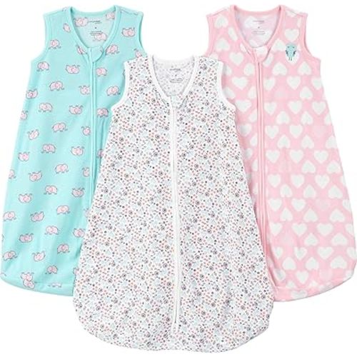 Simple Joys by Carter's Baby 3-Pack Cotton Wearable Blankets, Hearts/Owl, Large