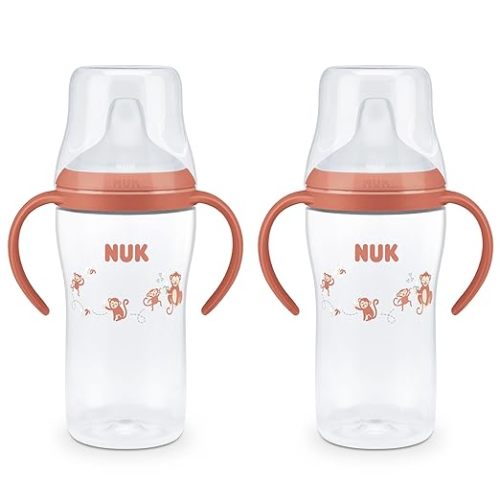 NUK Perfect Match Learner Cup, 8 oz, 2 pack – Soft Spout, Easy-Grip Handles, BPA Free, Spill Proof Transition Sippy Cup