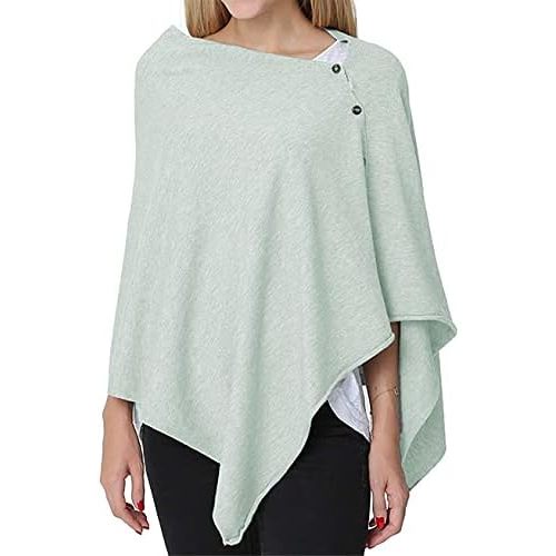 stylesilove Multi-Use Knit Nursing Shawl Poncho Adjustable Buttons for Breastfeeding Protection Nursing Cover Infinity Scarf