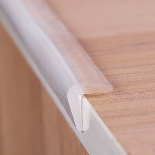 Edge Protector 100% Silicone, Baby Proofing Thin Corners Clear Guards, Pre-Tape Adhesive Soft for Kids Safety, Child Table Cabinets Furniture Bumper (2/5x2/5 in (Thin Width), 12 FT)