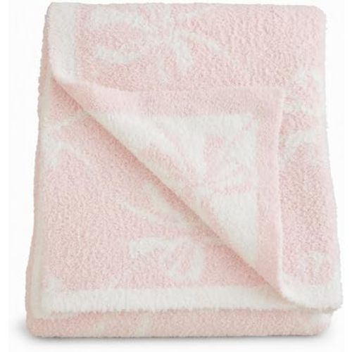 Mud Pie Kids Bow Chenille Blanket; 34" x 28"