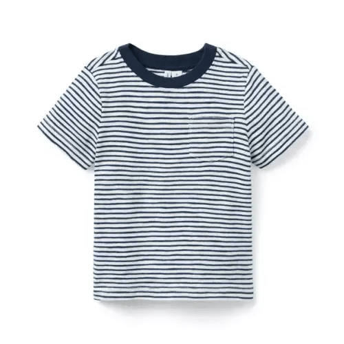 Boy Merchant Marine Stripe The Striped Slub Tee by Janie and Jack