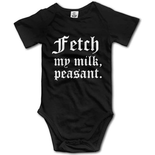 Fetch My Milk, Peasant - Baby Short Sleeve Bodysuit Infant Romper