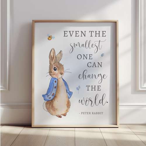 Even the smallest one can change the world, PETER RABBIT Nursery Decor Nursery Print Nursery Wall Art Little Boys Bedroom