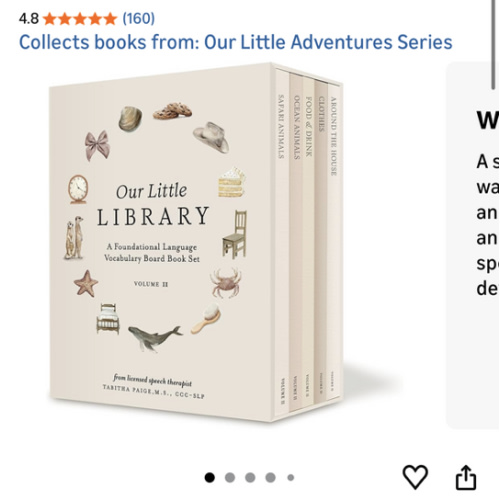 Our Little Library Vol. 2: First 100 Words Board Book Box Set, including Ocean Animals, Safari Animals, Food and Drink, Clothes, and Around the House (Tabitha Paige Children's Book Series)