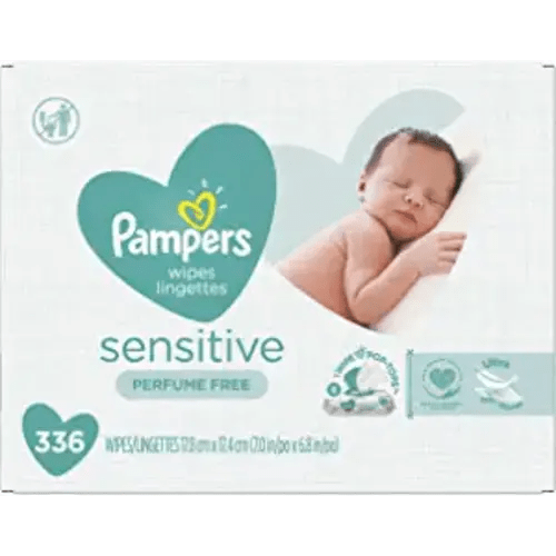 Pampers Baby Wipes, Sensitive Water Based Baby Diaper Wipes, Hypoallergenic and Unscented, (Packaging May Vary) White, 336 Count - 6x Pop-Top Packs (336 Count)