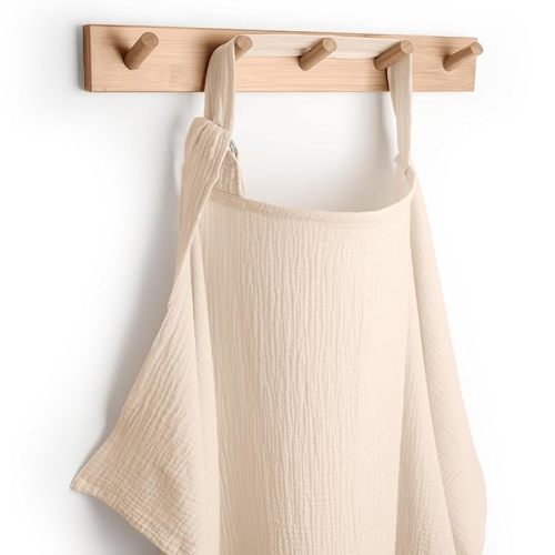 Comfy Cubs Muslin Nursing Cover, Pack of 1, 100% Muslin Breastfeeding Cover - Soft & Breathable Baby Nursing Scarf with Adjustable Neck Strap - Portable, Lightweight & Privacy Coverage - Sand