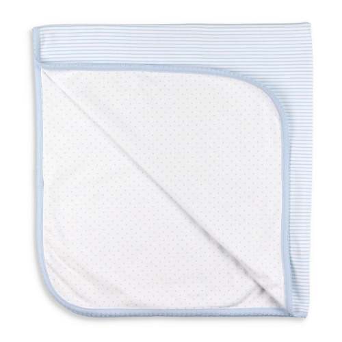 Boys Pima Baby Blanket - Blue Stripe - Shrimp and Grits Kids