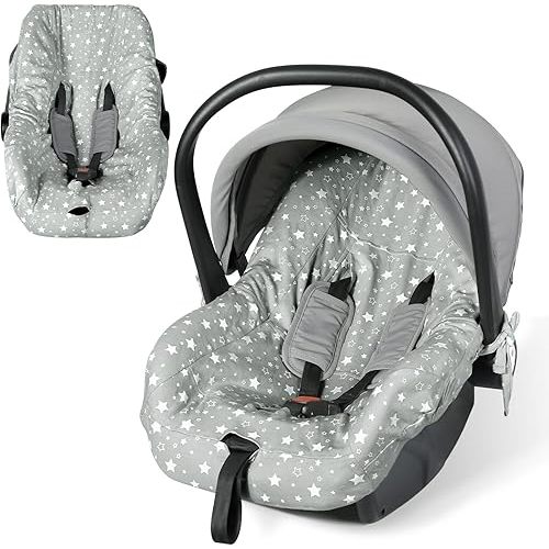 Orzbow Infant Car Seat Cover Liner, 100% Cotton Baby Seat Protector Cover, Universal Fit Carseat Liner for Travel System Car Seats, Breathable & Prevent Dirt, Machine Washable, 0-12 Months, Gray