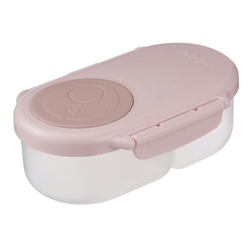 b.box Snack Box for Kids & Toddlers: 2 Compartment Snack Containers, Mini Bento Lunch Box. Leak Proof, BPA free, Dishwasher safe. School Supplies. Ages 4 months+ (Blush Crush, 12oz capacity)