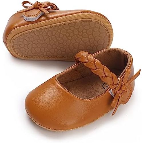COSANKIM Baby Girls Mary Jane Flats Shoes Anti-Slip Rubber Sole Infant Toddler Princess Wedding Dress Shoes