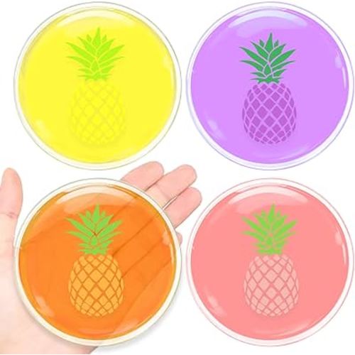 Pineapple Ice Pack for IVF, Gel Ice Pack Perfect for IVF Shots, Cold Compress Pain Relief, Hot Cold Therapy Gel Pack Pineapple Gift (4 Different Pineapple)