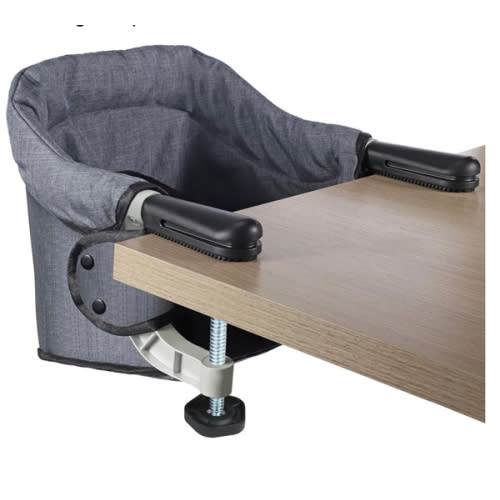 Hook On High Chair - Portable & Foldable Feeding Seat for Babies 6-36 Months, Home & Travel Use with Carry Bag (Grey)