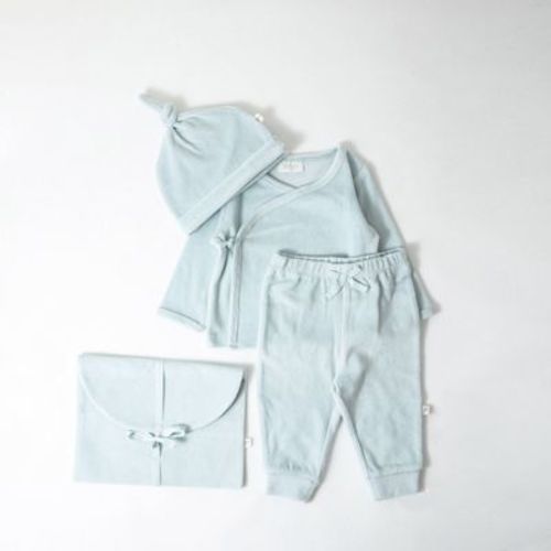 Picolette by Olivia Culpo Baby Boys' 4pc Velour Gift Set - Blue Newborn