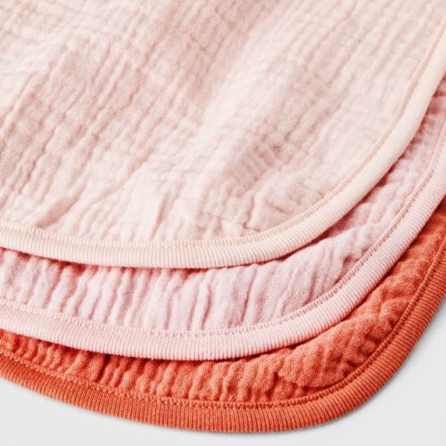 Baby 3pk Basic Muslin Burp Cloth - Cloud Island™ Pink: Cotton, 0-12 Months, 19.5" x 8.25"