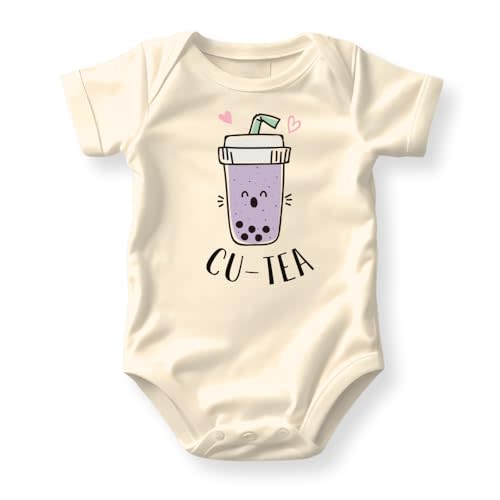 Boba Cu-Tea Bubble Milk Tea Taro Baby Bodysuit, Newborn Outfit, Baby Clothes, Gift for Children